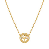 Soffio D'Amore CZ Tree of Life Gold Necklace